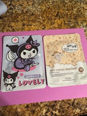 Cute Kuromi Character Sheet Mask Collagen/Rice Essence Mask Duo
